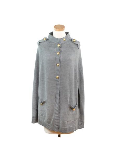 Pončo s nárameníky šedé