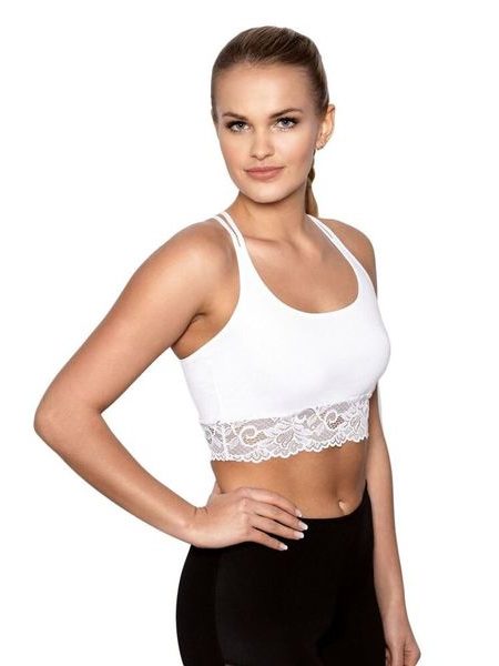 Sportovní podprsenka s krajkou Aurora bílá