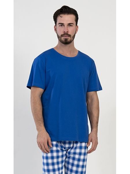 Pánské pyžamo dlouhé Karel - modrá