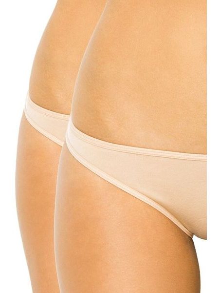 2 ks dámské bokové kalhotky 007 béžové