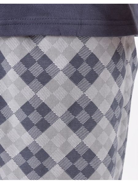 Pánské pyžamo krátké, šité, s potiskem 79198 - tm. šedá