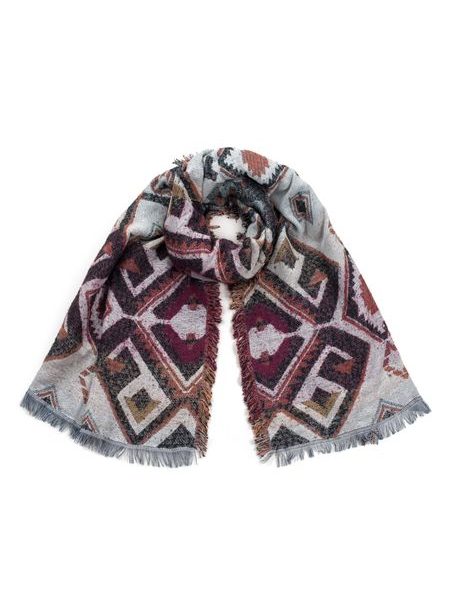 Zimní šál se vzorem - bordó