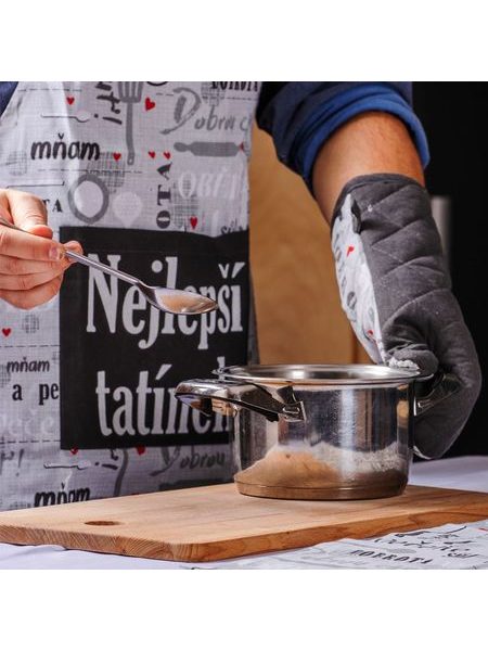 Nejlepší tatínek, zástěra, chňapka s magnetem, dvě utěrky