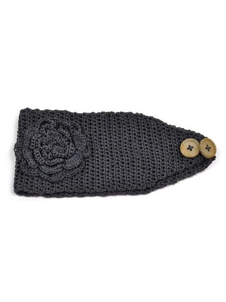 Čelenka s dřevěnými knoflíky šedá