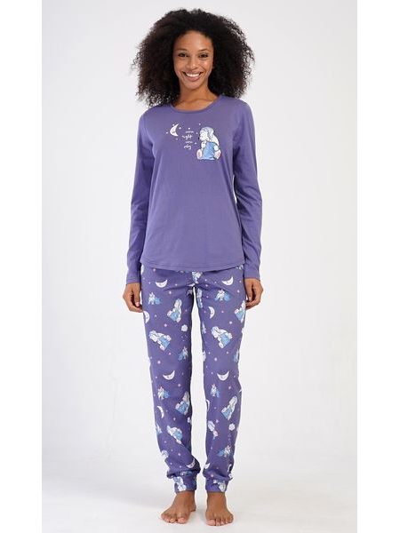 Dámské pyžamo dlouhé Good night - modrošedá