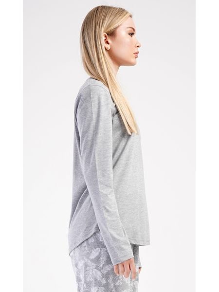 Dámské pyžamo dlouhé Peříčko - šedá