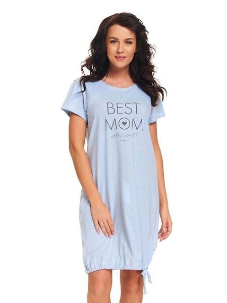 Mateřská noční košile Best mom světle modrá