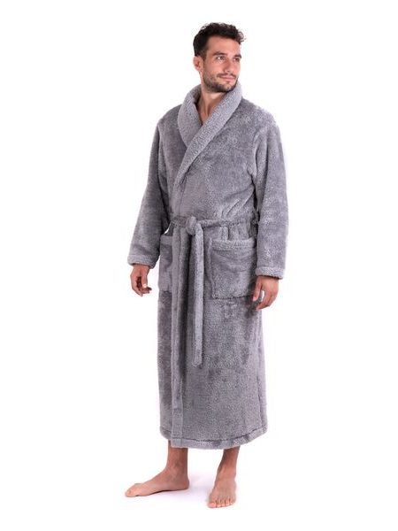 Unisex dlouhý hřejivý župan ALTA šedá