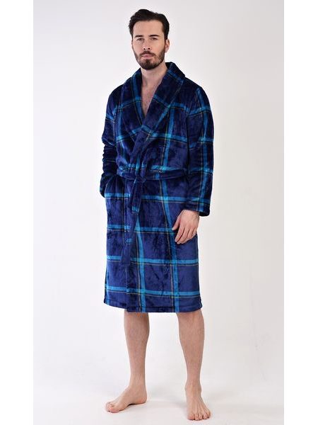 Pánský župan se šálovým límcem Richard - tmavě modrá