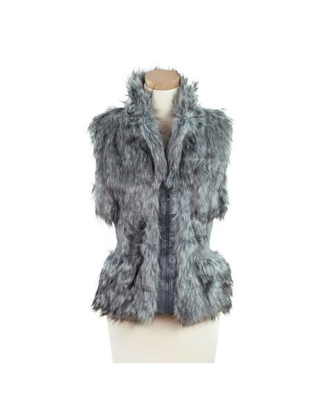 Kožíšková vesta šedá