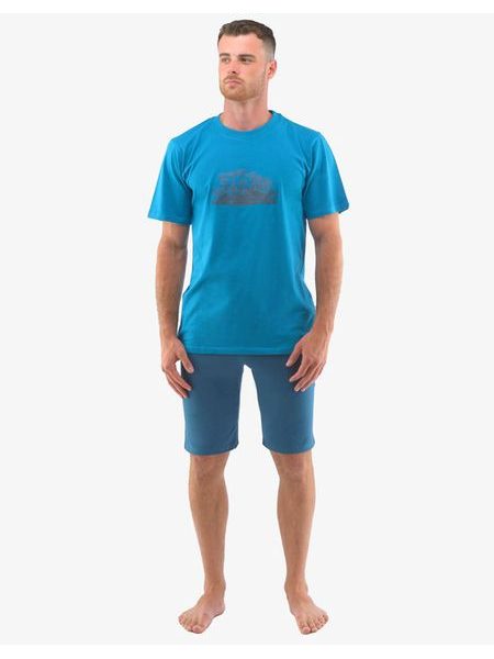 Pánské pyžamo krátké 79128P - měsíc petrolejová