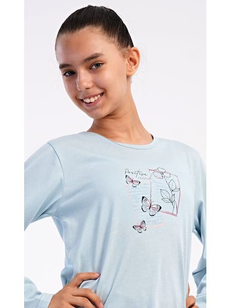 Dětské pyžamo dlouhé Charlotte - světle modrá