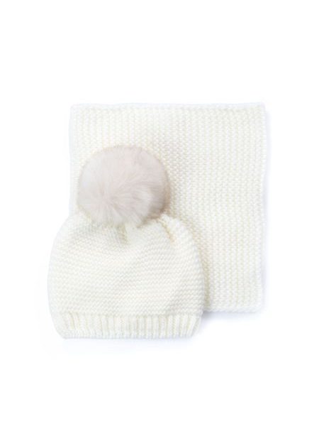 Sada dětské čepice s nákrčníkem šedá