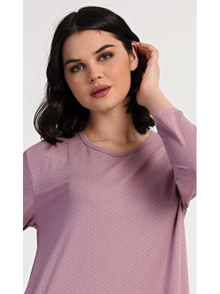 Dámské domácí šaty s tříčtvrtečním rukávem Emily - starorůžová