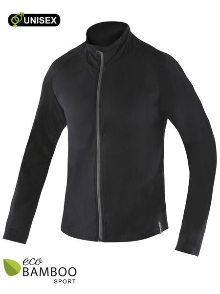 Dámská mikina s dlouhým rukávem, dlouhý rukáv, šité, jednobarevné ECO Bamboo Sport 99006P - černá