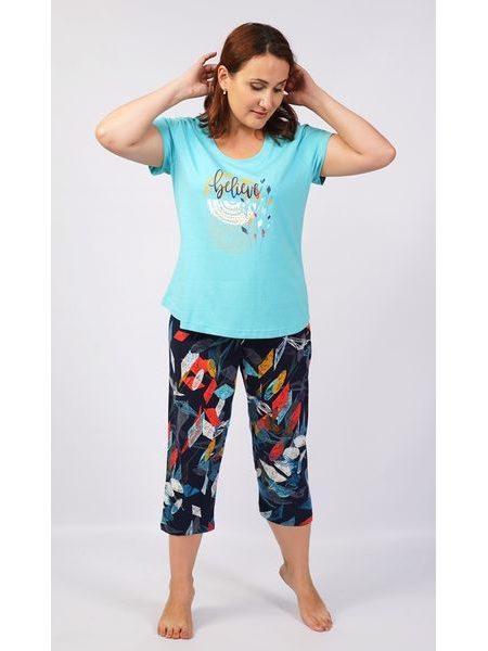 Dámské pyžamo kapri Belive - mentolová