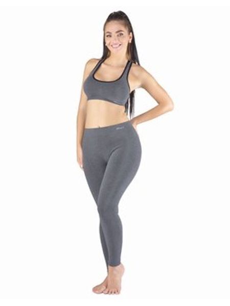 Dámské legíny dlouhé, bezešvé, klasické Eco Bamboo 95031P - šedá bílá