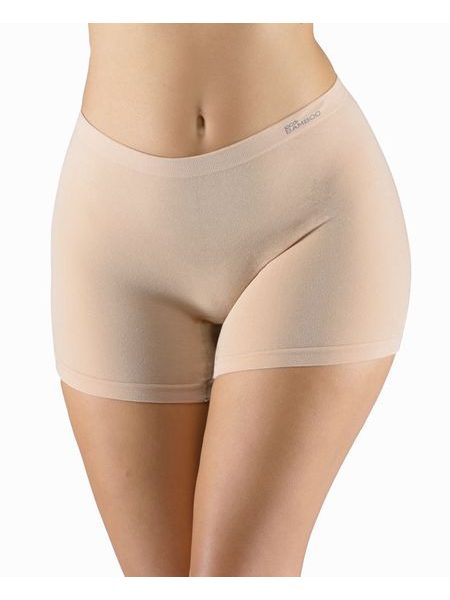Dámské boxerky vyšší, kratší nohavička, bezešvé, klasické, jednobarevné Eco Bamboo 03018P - béžová