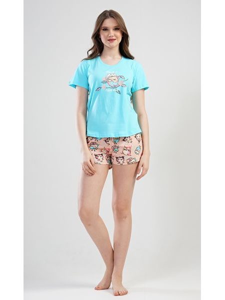 Dámské pyžamo šortky Nice day - světle lososová