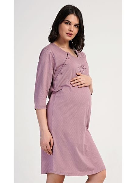Dámská noční košile mateřská Emily - starorůžová