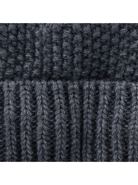 Pletená dámská elegantní čepice se šálou grafitová