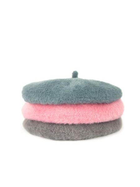 Klasický baret s anténkou šedý