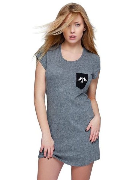 Noční košile Paris tmavě šedá