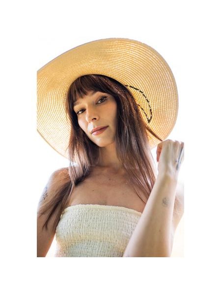 Letní klobouk se zdobeným lemem - béžová