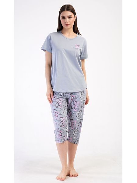 Dámské pyžamo kapri Miana - šedá