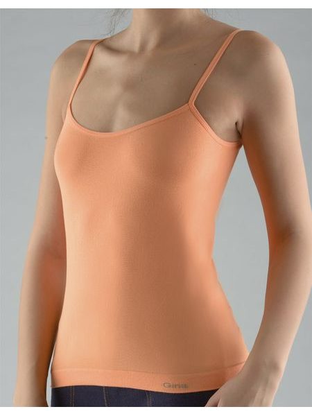 Dámská košilka, úzká ramínka, bezešvé, jednobarevné MicroPolyamid 08003P - sv. cihlová