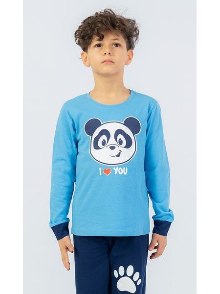 Dětské pyžamo dlouhé I love you - modrá