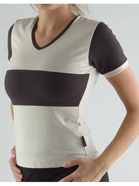 Dámské tričko s krátkým rukávem, krátký rukáv, šité 98014P - písková melta