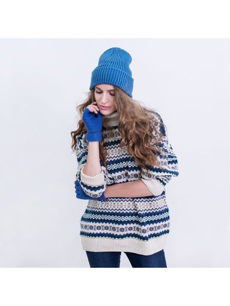 Tmavě modrá žebrovaná houmleska