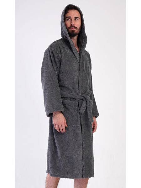 Pánský župan s kapucí Alex - antracitová