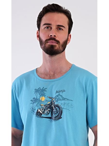 Pánské pyžamo šortky Pavel - tmavě tyrkysová