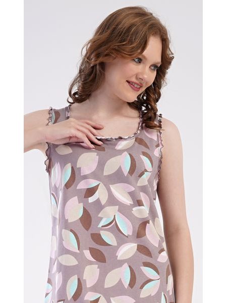 Dámská noční košile na ramínka Klára - bílá káva