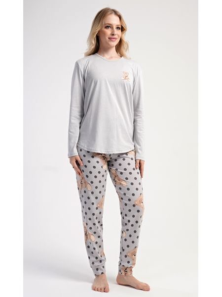 Dámské pyžamo dlouhé Poppy - šedá