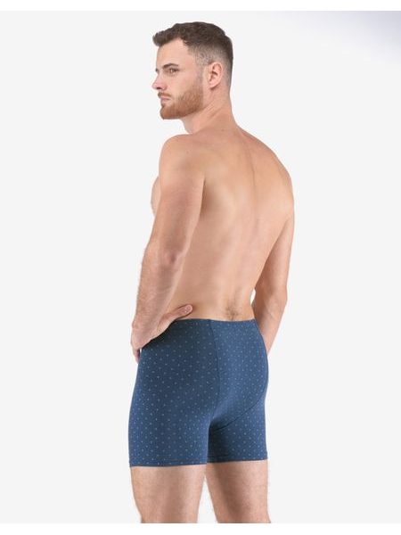 Pánské boxerky s delší nohavičkou nadměrné, šité, s potiskem 74175 - tm.popel sv. šedá