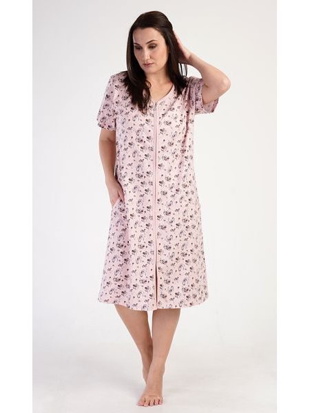 Dámské domácí šaty s krátkým rukávem Olivia - světle lososová