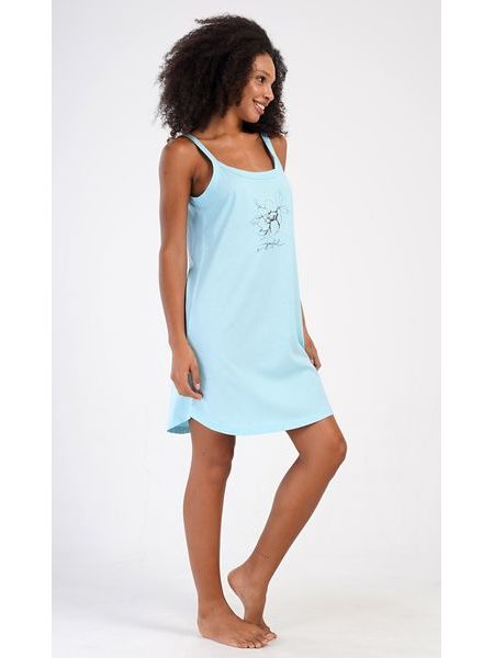 Dámská noční košile na ramínka Adriana - světle modrá