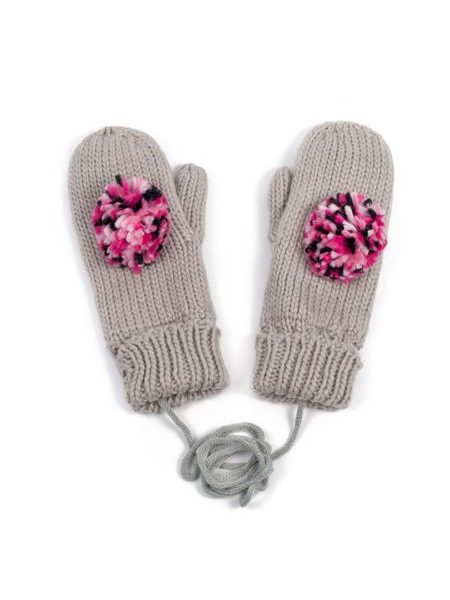 Rukavice s bambulí béžové