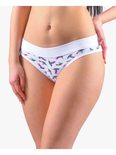 Dámské kalhotky bokové - brazilky, šité, jednobarevné Disco XVII 16173P - bílá fialová