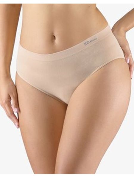 Dámské kalhotky klasické, širší bok, bezešvé, jednobarevné Eco Bamboo 00038P - béžová