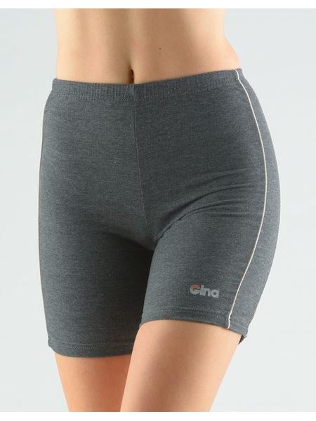 Dámské šortky krátké, dívčí, šité, klasické 93000P - tm. šedá písková