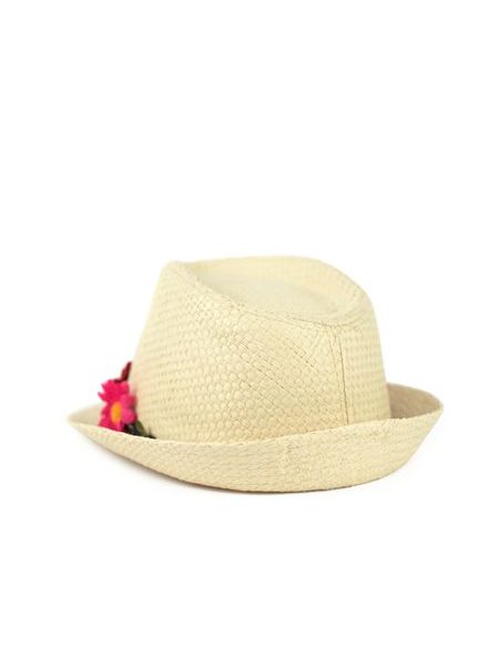 Dívčí klobouček s kvítky ecru