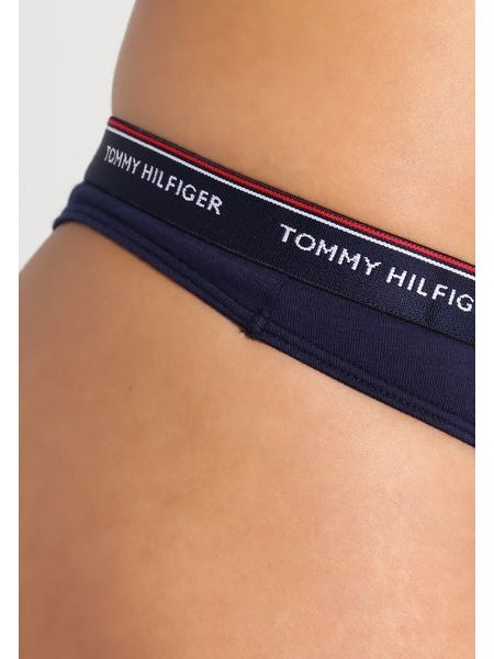 Dámské kalhotky tanga TOMMY HILFIGER Essentials 3pack tmavě modré