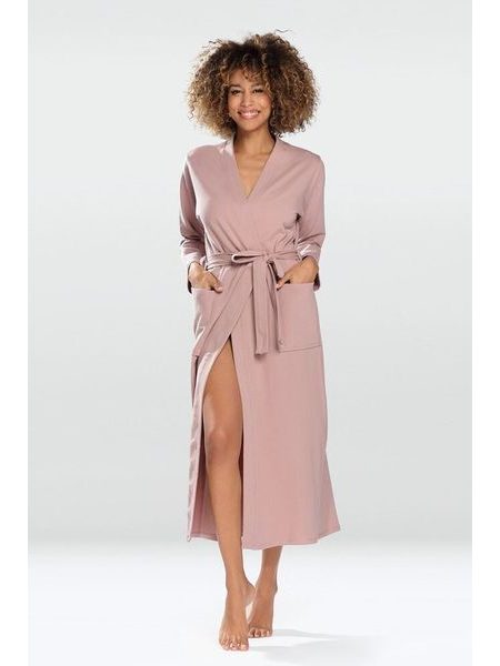 Bavlněný dámský župan Melissa pudrový
