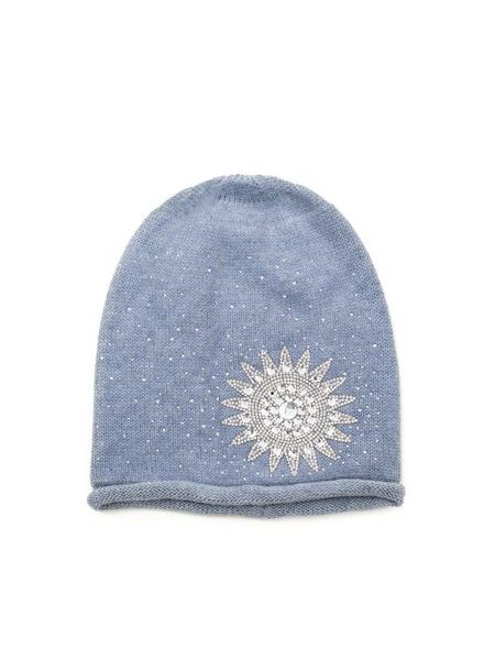 Čepice beanie Diamantová rozeta modrá