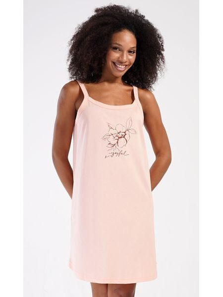 Dámská noční košile na ramínka Adriana - světle lososová