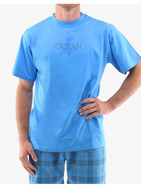 Pánské pyžamo krátké 79136P - atlantic tm. šedá